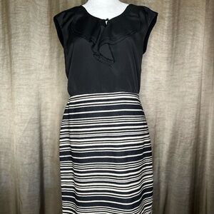 LOFT Striped Midi Dress